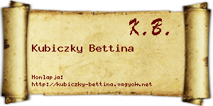 Kubiczky Bettina névjegykártya